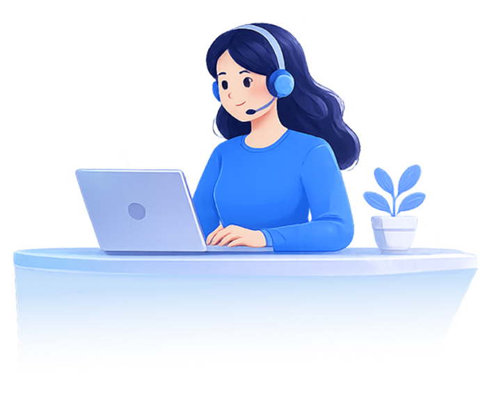 GetAFollower support agent with a headset helping a customer
